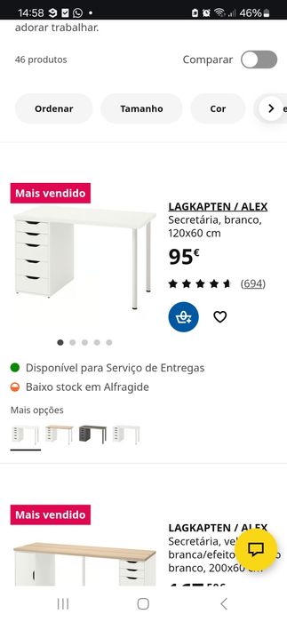 Vendo secretária branca IKEA