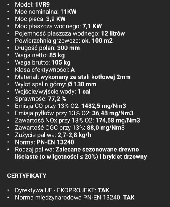 Piec wolnostojący