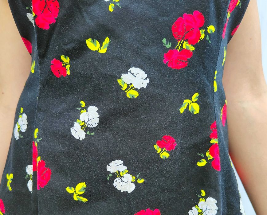 Sukienka Joe Browns midi 48 4XL plus size retro pin up czarna kwiaty