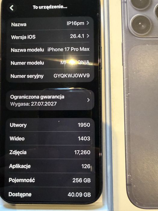 Iphone 17  Pro Max 256 GB