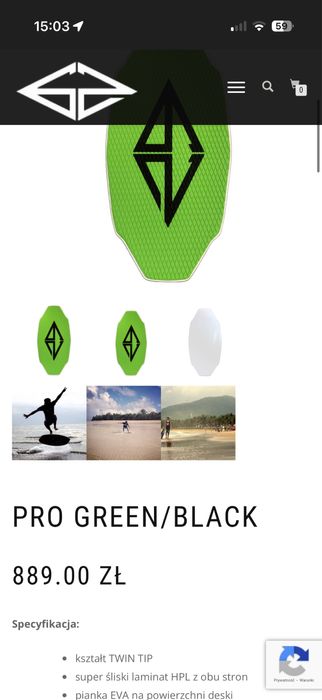 Skimboard pro green