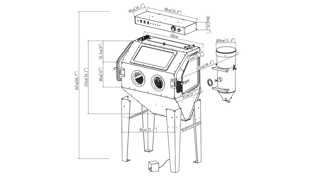 Máquina de Decapar com Jato de Areia 350L  JR19