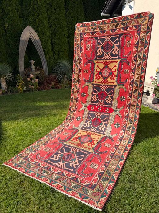 Nowy Chodnik Dywan Perski Wełniany Iran Hamadan / Kazak 325x140 gal. 11 tyś
