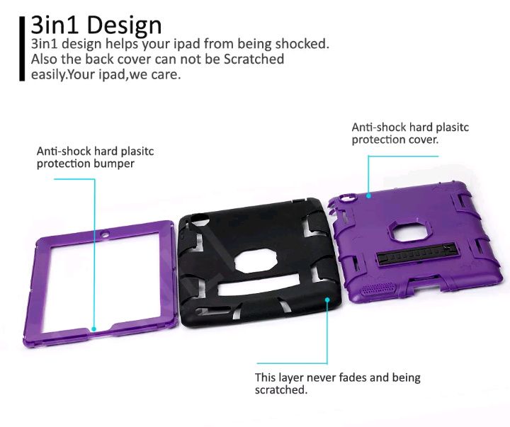 Capa iPad mini 5 , iPad 2/3/4 , iPad air 5/6,antishock em silicone