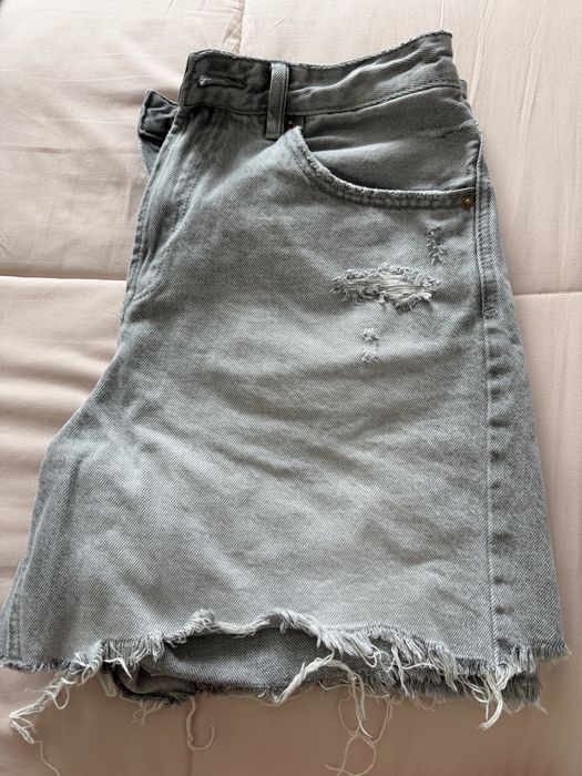 Calções de ganga cinzentos Stradivarius