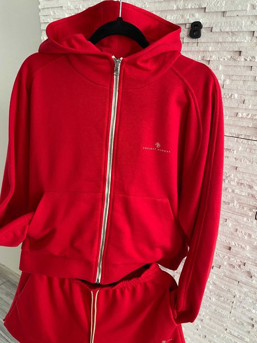 Project Runawy lemonada nowy set dres red bluza zip spodenki