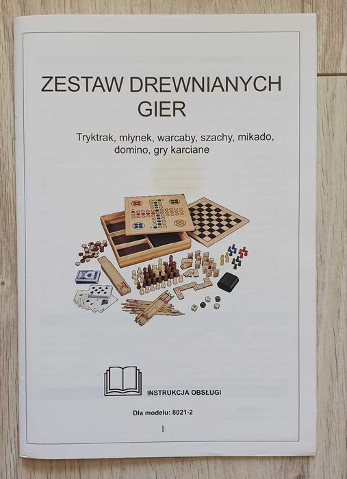 Zestaw gier planszowych, drewniany