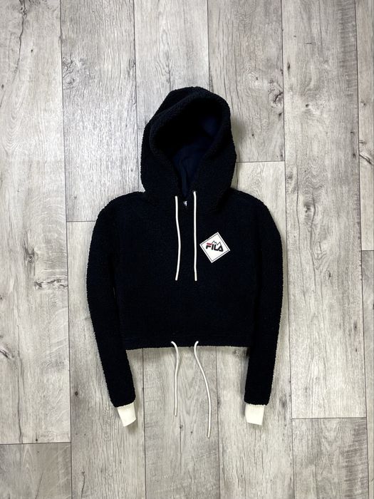 Fila кофта толстовка балахон XS размер женская черная