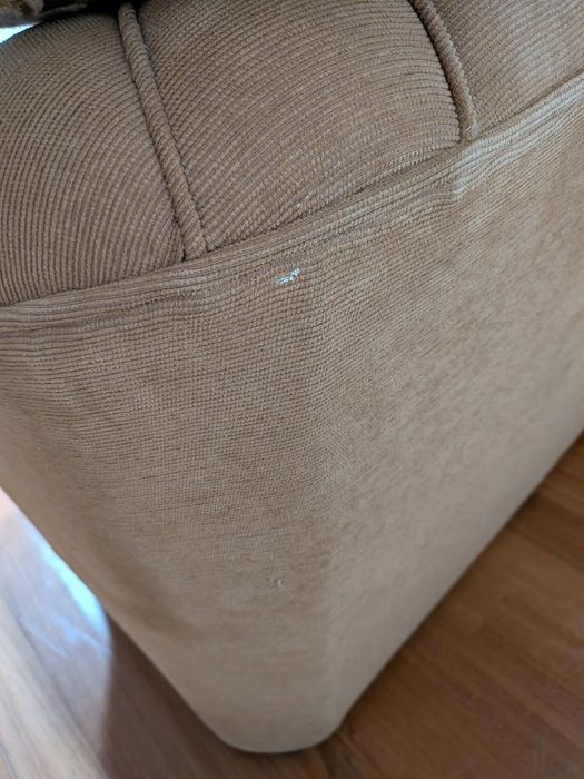 Sofá 3 Lugares em Veludo Canelado Bege (165x100 cm) + Almofadas de Oferta