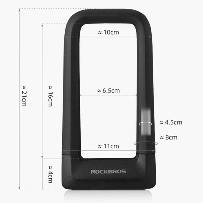 Zapięcie rowerowe na kluczyk Rockbros RKS626 U-lock - czarne