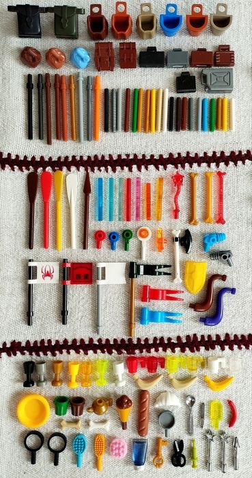 Деталі лего -  аксесуари, зброя, їжа та багато іншого