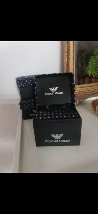* Krawat GA spinki * Armani  komplet Prezent Święta *