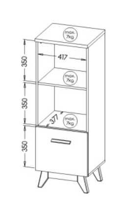 Słupek regał  SVEN  07 45x40