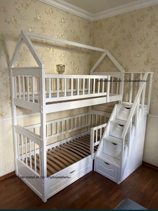 Ліжко двоповерхове "Емма",кровать  двухъярусная деревянная