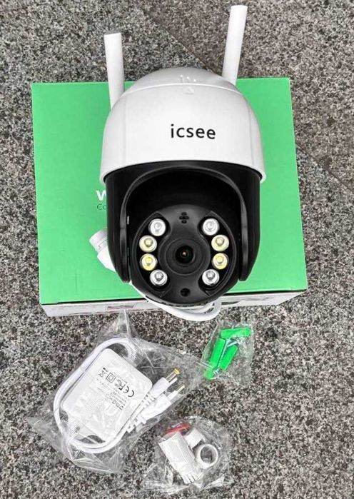 Камера відеонагляду IP WiFI 4MP поворотна для вулиці iCsee вайфай A8WB