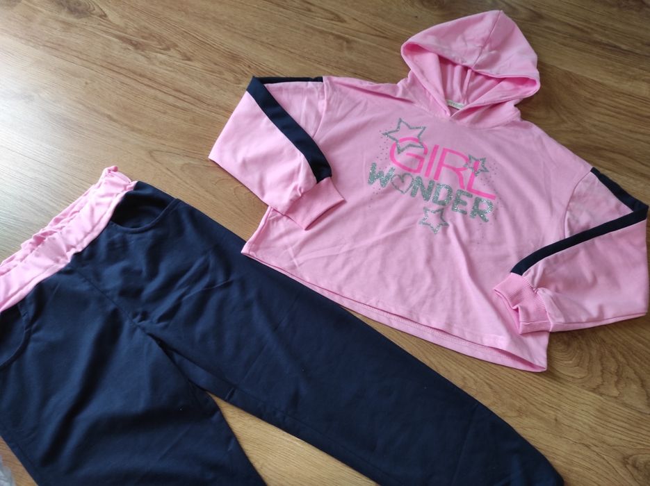 Komplet dresy, bluza plus spodnie, 140, jak nowy