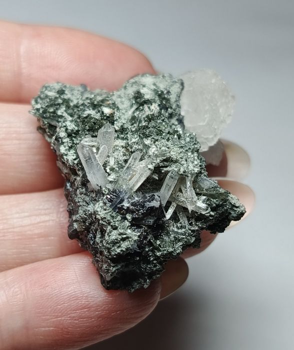 Galena z kwarcem i chlorytem Bułgaria