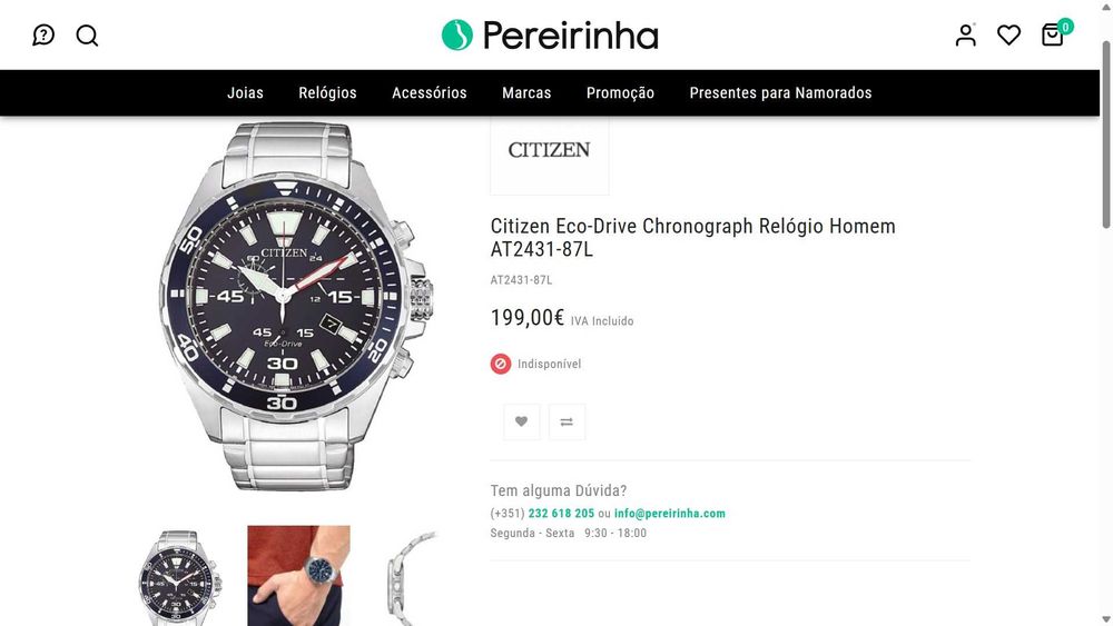 Relógio CITIZEN Eco-drive AT2431-87L a bateria solar