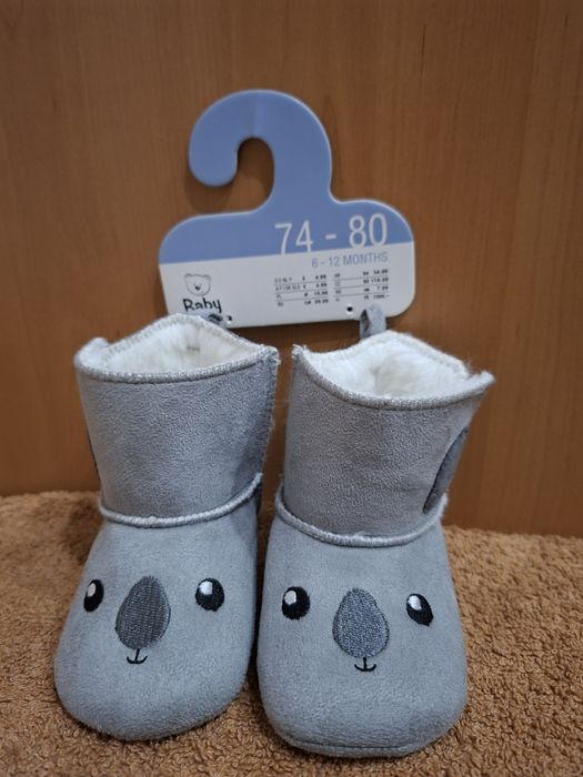 Перше взуття Baby 6-12 місяців, сірі чобітки нові, устілка 11,5 см