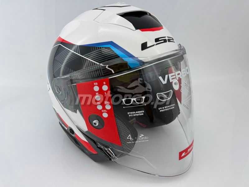 WYPRZEDAŻ Kask Otwarty Blenda LS2 OF618 VERSO 2 AIR White Red Blue