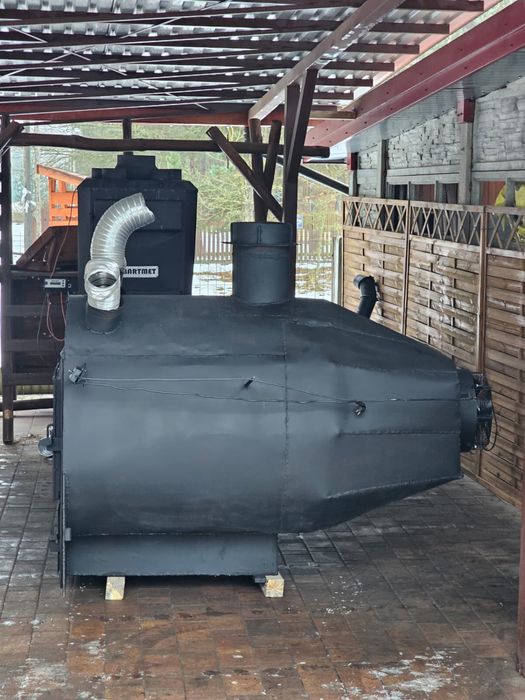 Piec nadmuchowy do tunelu / szklarni – solidny, duże palenisko