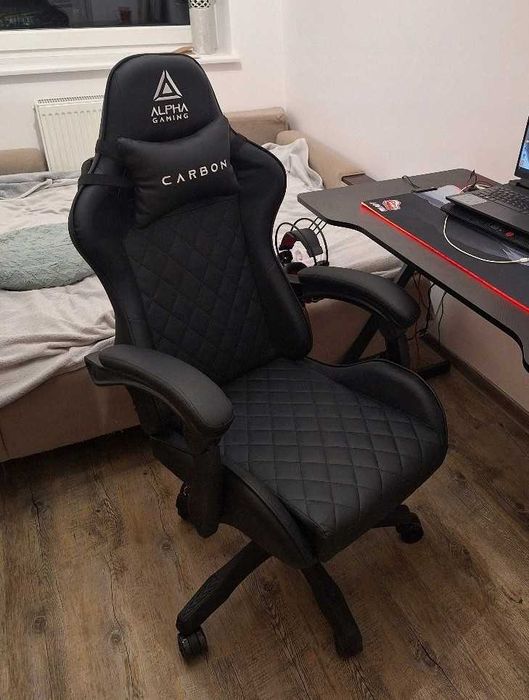 NOWY Materiałowy Fotel Gamingowy Obrotowy Ergonomiczny Biurowy Krzesło