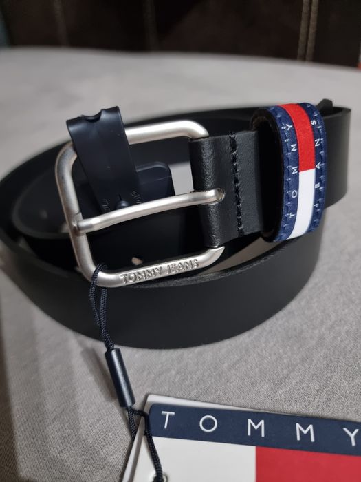 Nowy męski pasek tommy hilfiger czarny 95 cm skóra