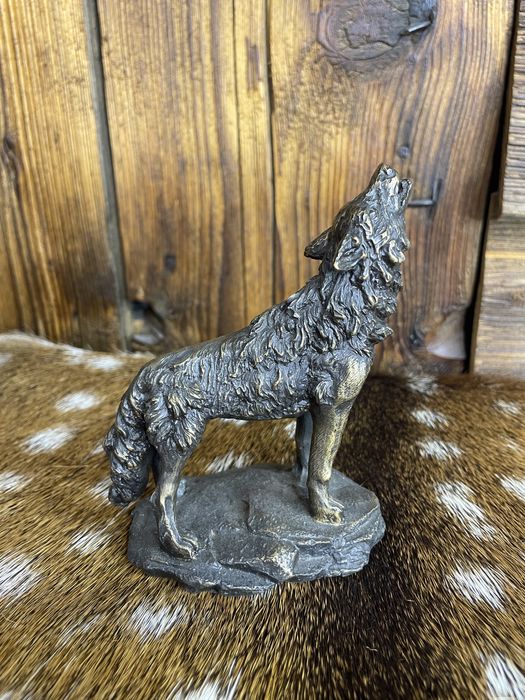 Wilk figurka z brązu myślistwo prezent S494