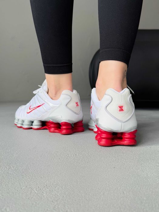 Мужские кроссовки Nike Shox TL White/Red Premium. 40-45