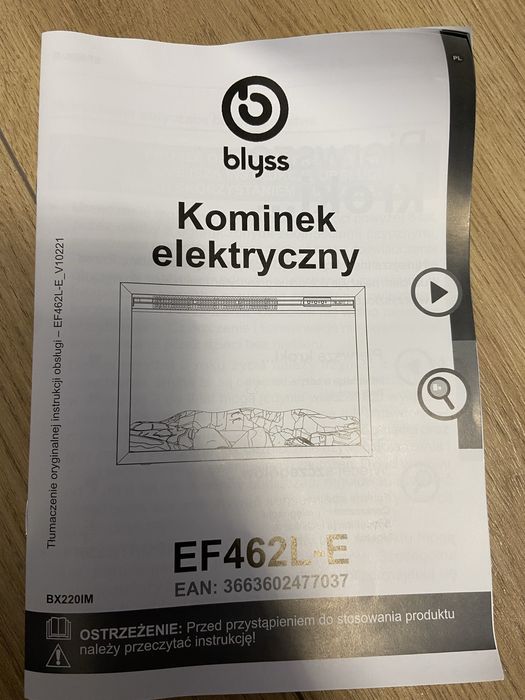 Kominek elektryczny do zabudowy