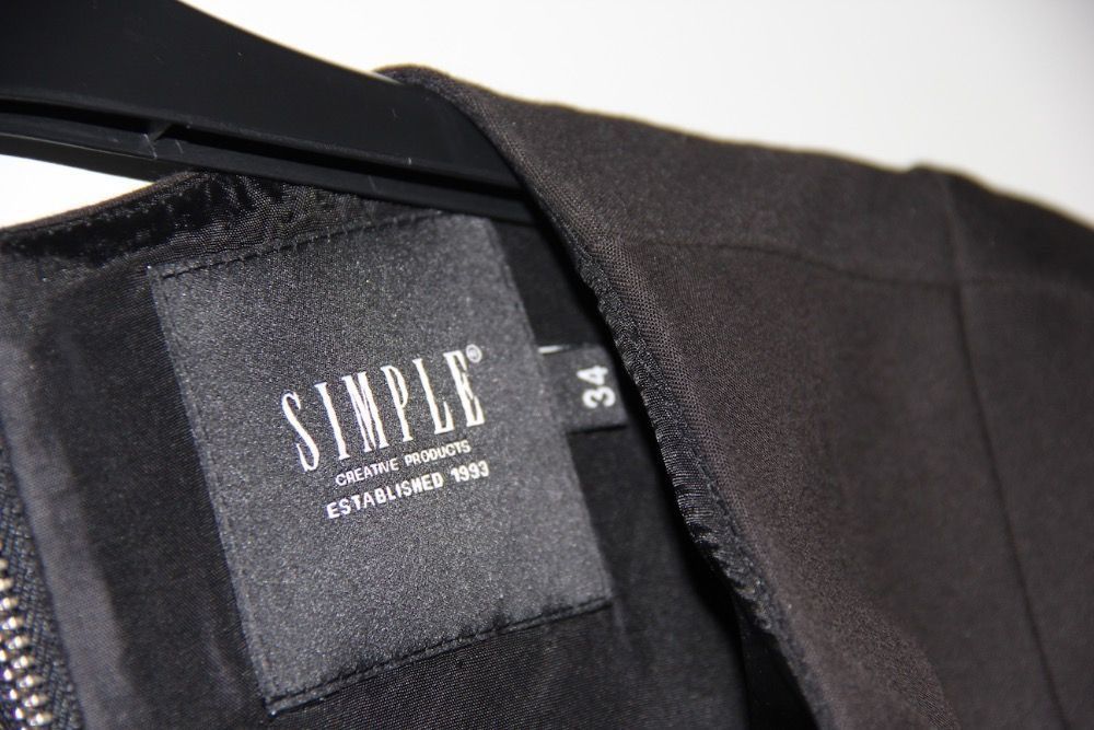 SIMPLE sukienka mala czarna zamek zip 36 s 34 xs