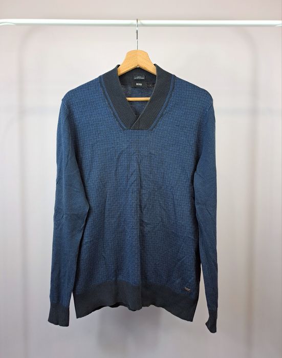 Hugo Boss vintage męski sweter bawełna+kaszmir sweatshirt jumer r.L