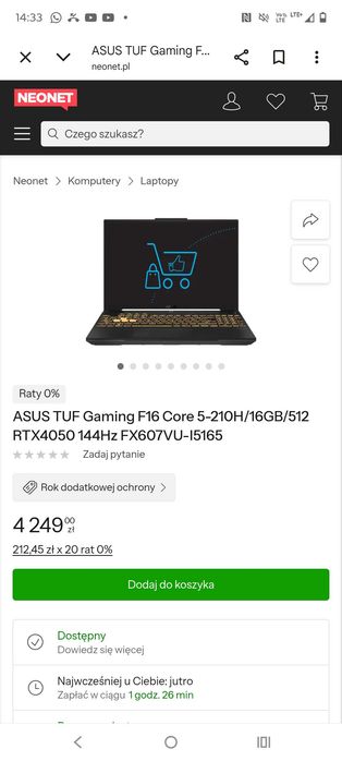 Laptop Asus Gaming  Nowy Faktura