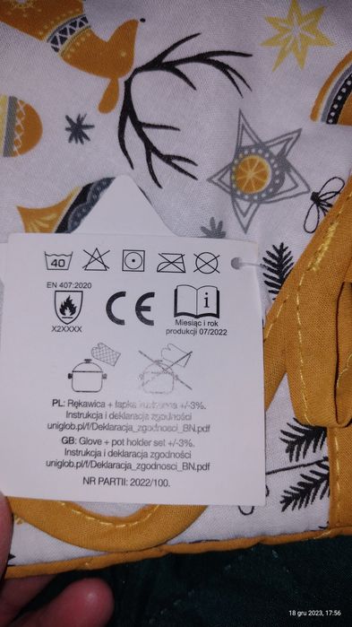 Rękawica i łapka kuchenna