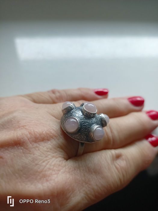 Srebro / Kwarc Różowy/ 15