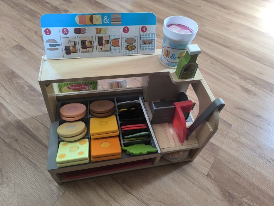 Melissa & Doug drewniany bar kanapkowy kuchnia restauracja dla dzieci