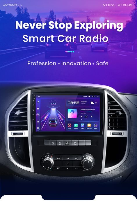 Rádio 10" android Mercedes Vito w447 2/32GB CARPLAY WIFI GPS Novo