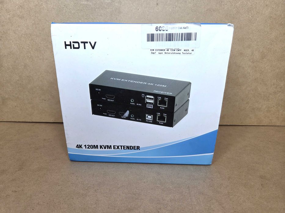 AKTYWNY Extender KVM 4K 120m Ethernet RJ45 HDMI USB Audio Zestaw
