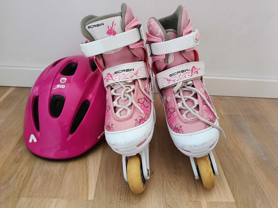 rolki dziewczęce screw 30-33 + kask