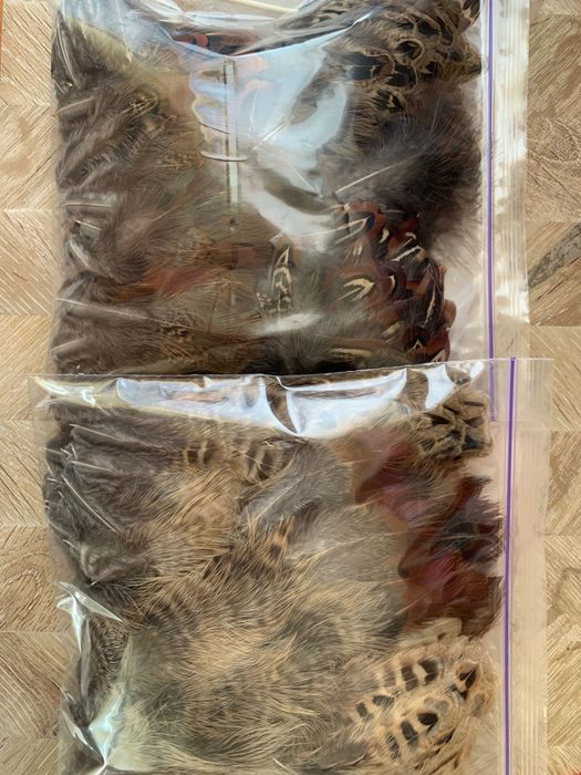 Перо пірʼя фазан 100шт орел сова качка павлин натуральне фарбоване