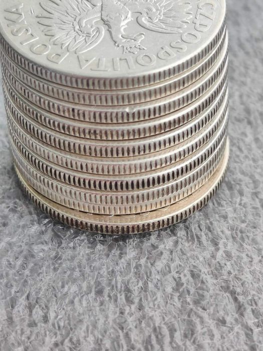 5 злотих 1933 року. 10 штук. Срібло. Один лот. Відміна якість" Полонія