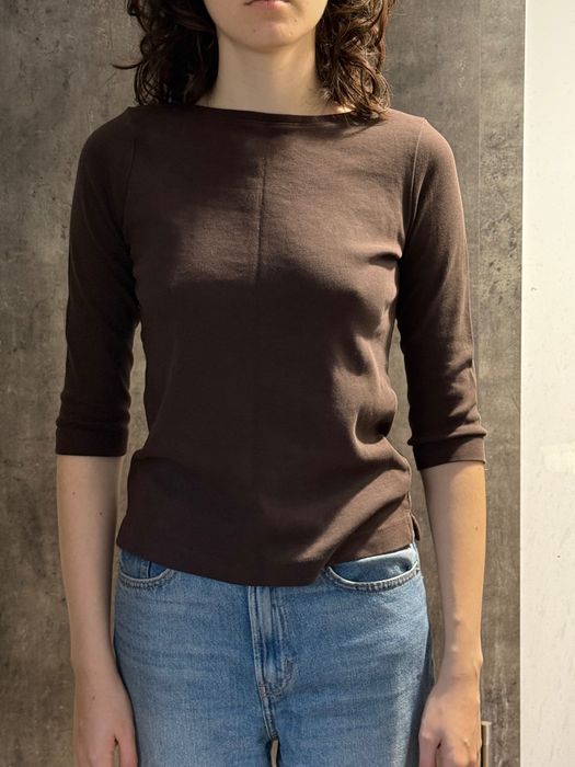 Brązowa bluzka C&A rozm. XS | Bawełna organiczna | 3/4 rękaw