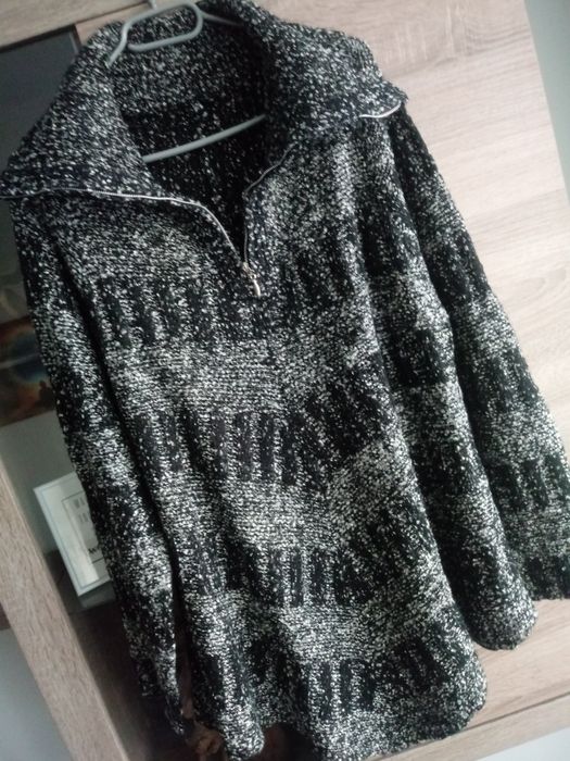 Czarno Szary Sweter L