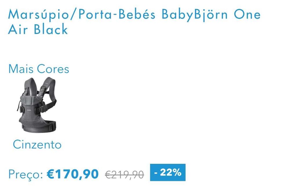 Marsúpio/Porta-Bebés BabyBjörn One Air Black