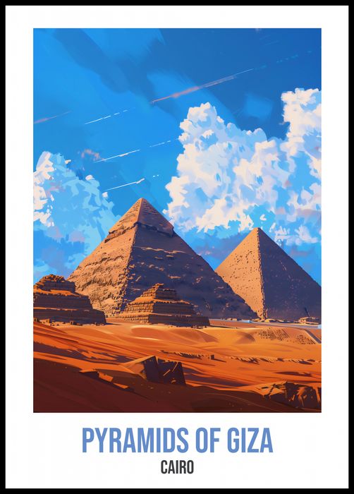 Plakat 64x90cm Pyramids of Giza, Cairo