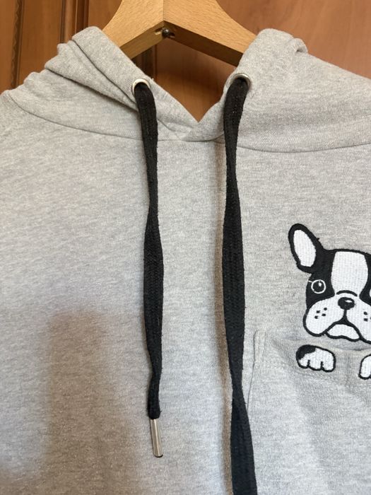 Bluza damska młodzieżowa oversize z kapturem bulldog piesek L