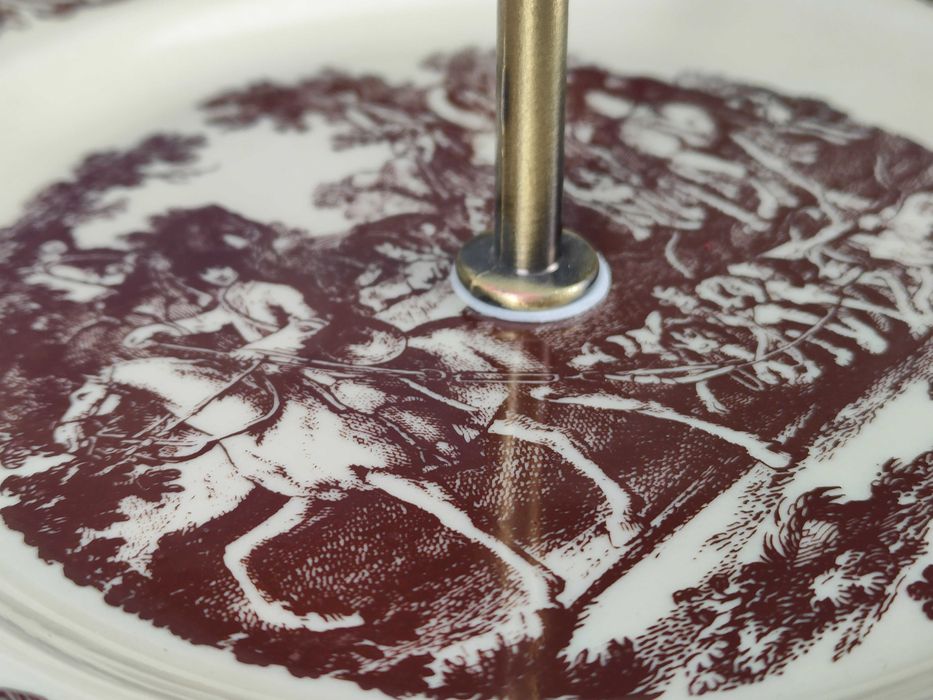 Porcelanowa myśliwska etażerka 2-poziomowa - Ridinger - Colditz #1