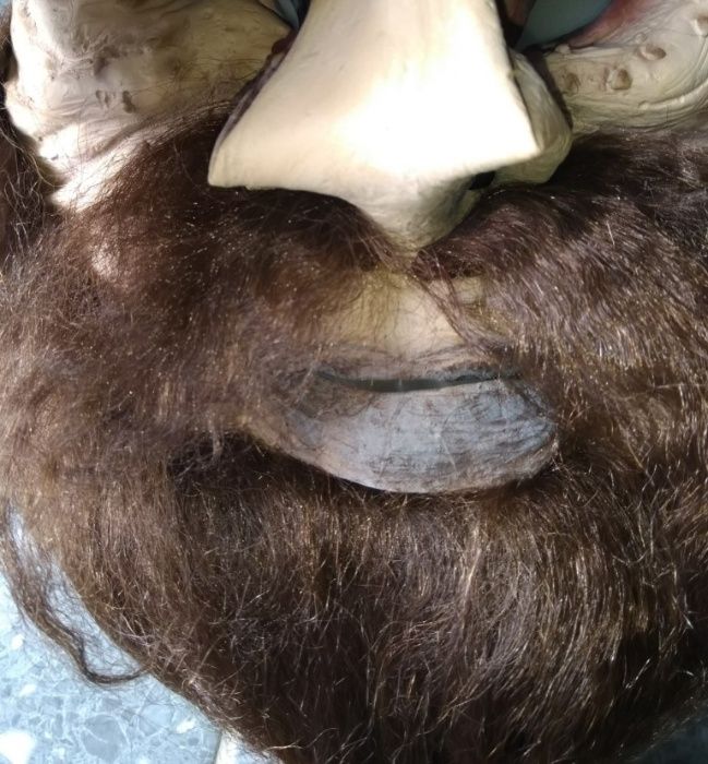 Máscara Feiticeiro c/Barba,Cabelo e Chapéu,silicone-Halloween+Carnaval