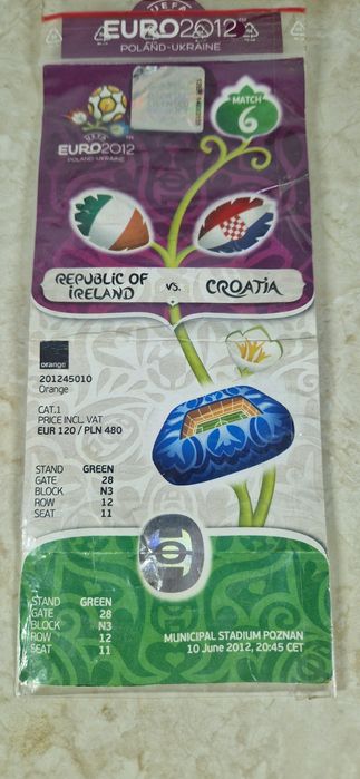 Bilet euro 2012 Irlandia-Chorwacja