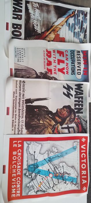 Plakaty Propagandowe z Gazet wojennych zestaw ponad 40 sztuk